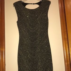 Gold glitter black dress